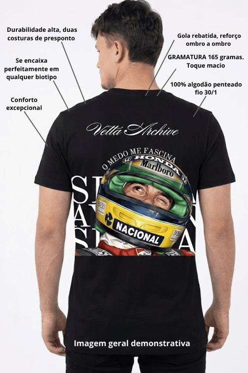 Camiseta Unissex Ayrton Senna - Alegria de ganhar pelo meu País