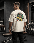 Camiseta Oversized Ayrton Senna - O medo me fascina