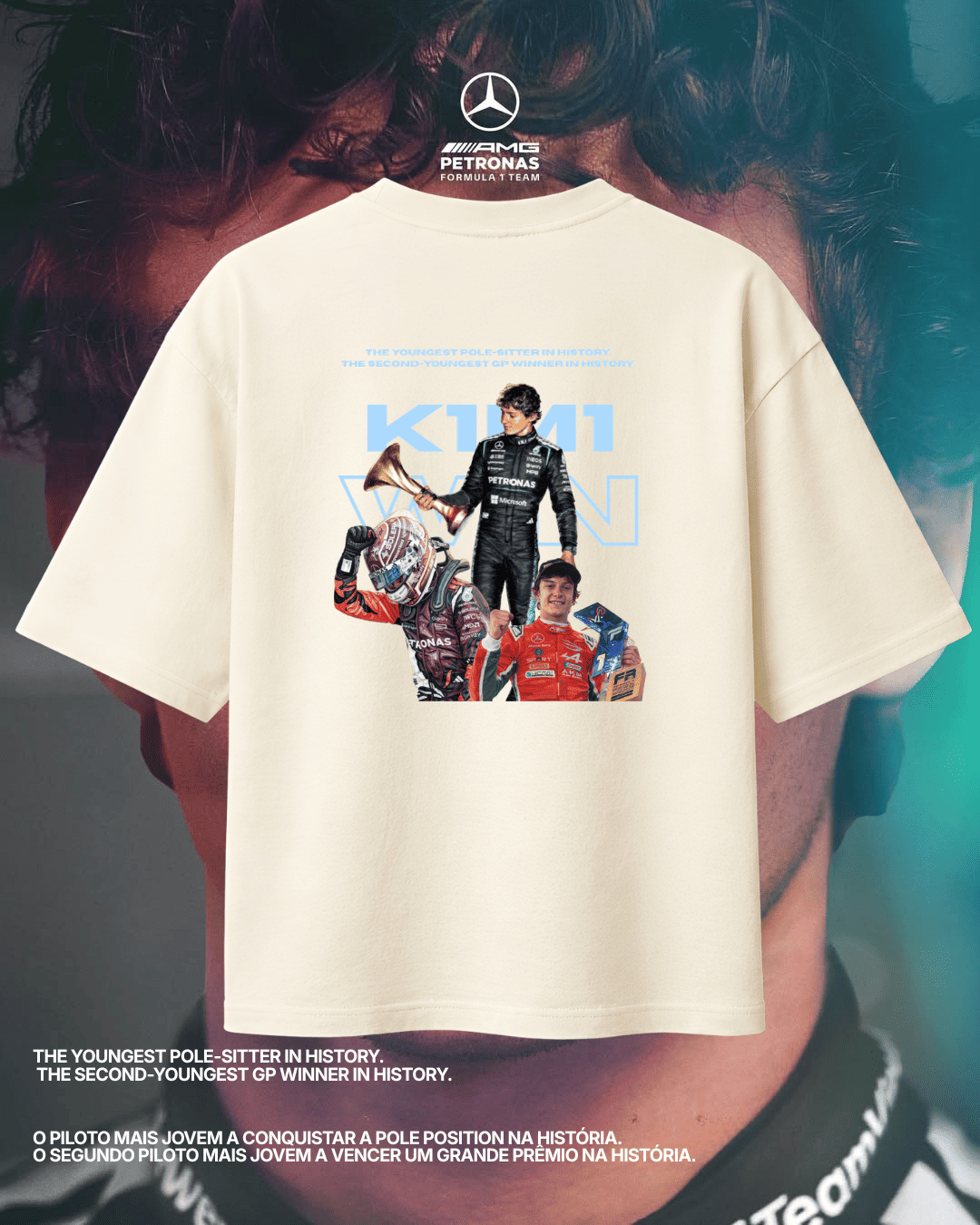 Camiseta Oversized Kimi Antonelli - O Segundo mais jovem a vencer
