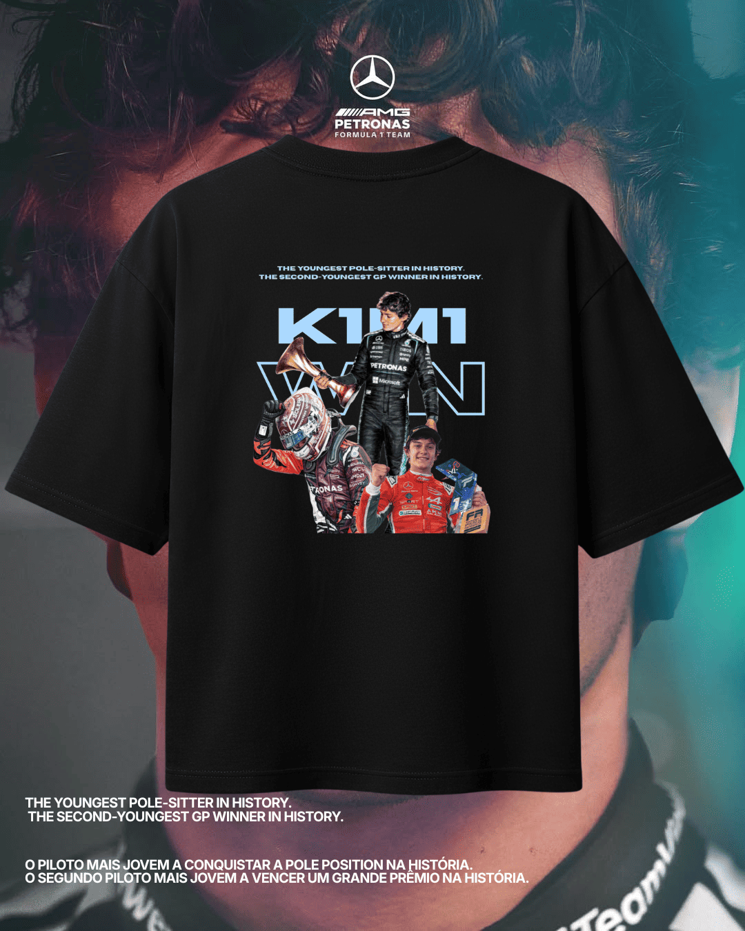 Camiseta Oversized Kimi Antonelli - O Segundo mais jovem a vencer