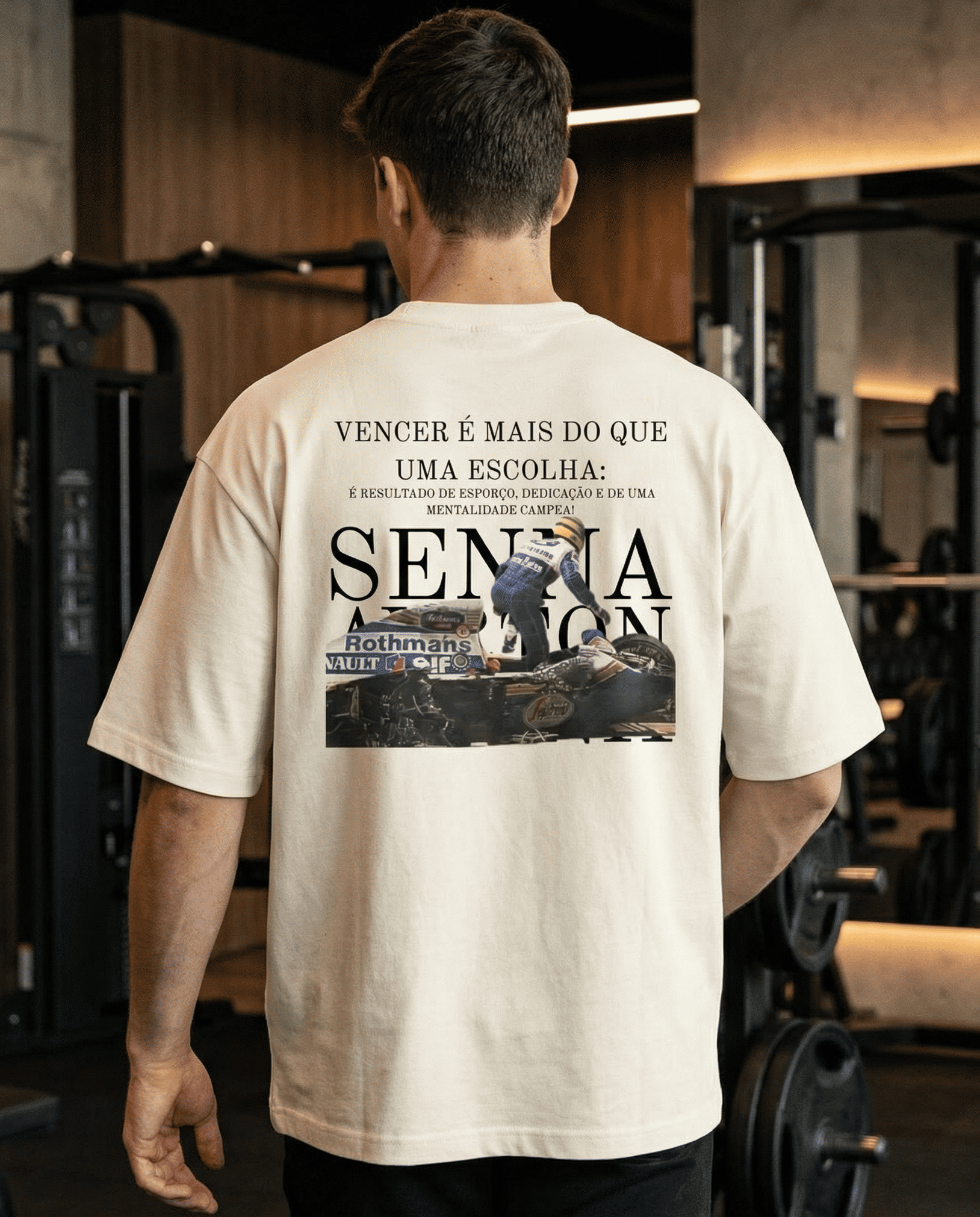 Camiseta Oversized Ayrton Senna - Vencer é mais que uma escolha